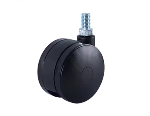 Usine longue tige 30 40 50 mm roulettes pivotantes en plastique noir pour meubles petites armoires